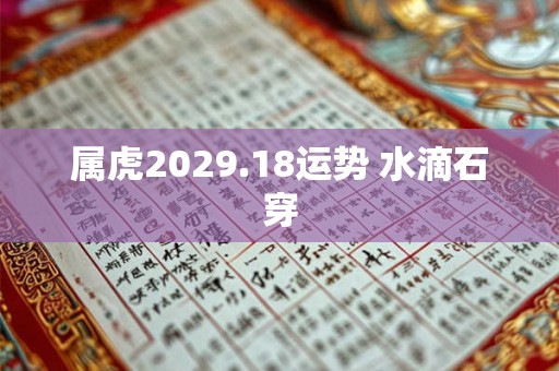 属虎2029.18运势 水滴石穿
