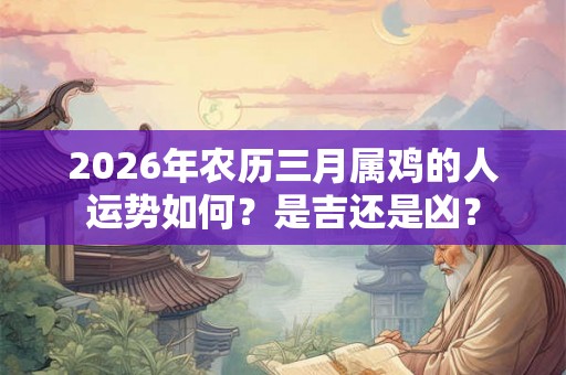 2026年农历三月属鸡的人运势如何？是吉还是凶？