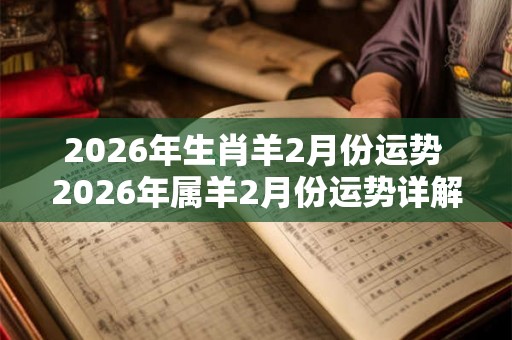 2026年生肖羊2月份运势 2026年属羊2月份运势详解