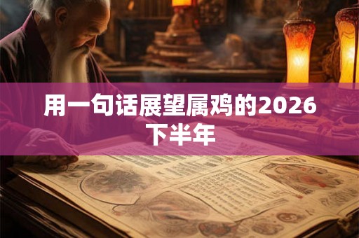 用一句话展望属鸡的2026下半年