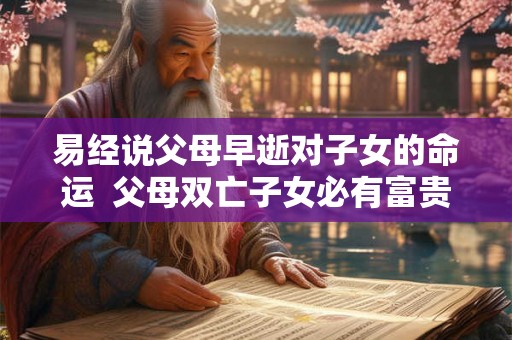 易经说父母早逝对子女的命运  父母双亡子女必有富贵