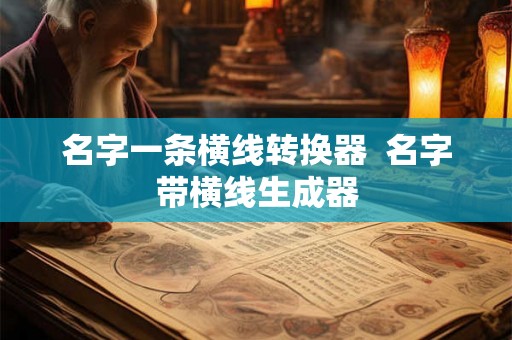 名字一条横线转换器  名字带横线生成器