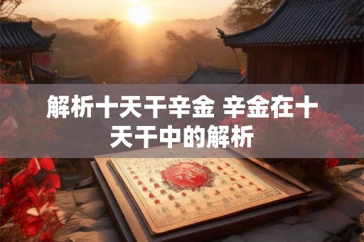 解析十天干辛金 辛金在十天干中的解析