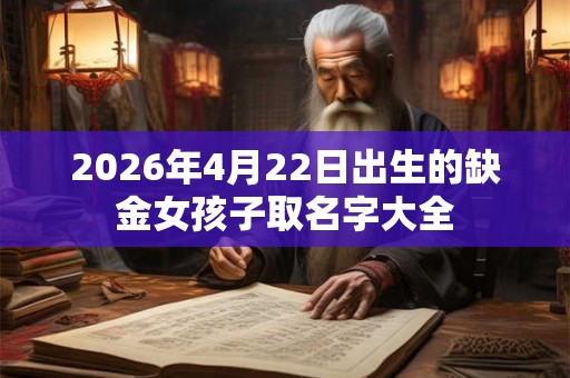 2026年4月22日出生的缺金女孩子取名字大全