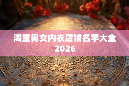 淘宝男女内衣店铺名字大全2026