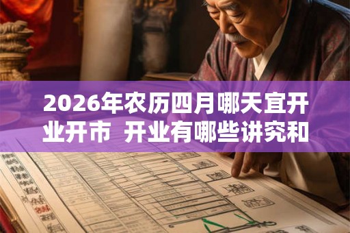 2026年农历四月哪天宜开业开市  开业有哪些讲究和注意事项