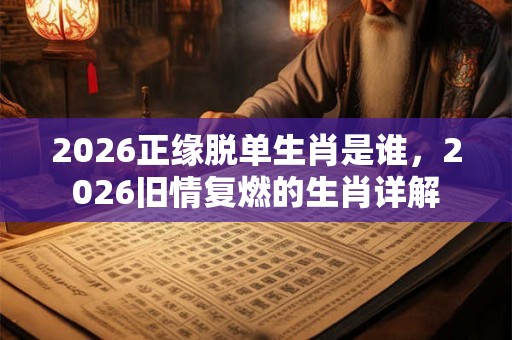 2026正缘脱单生肖是谁，2026旧情复燃的生肖详解