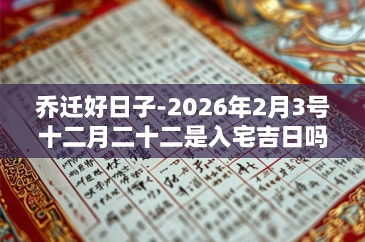 乔迁好日子-2026年2月3号十二月二十二是入宅吉日吗