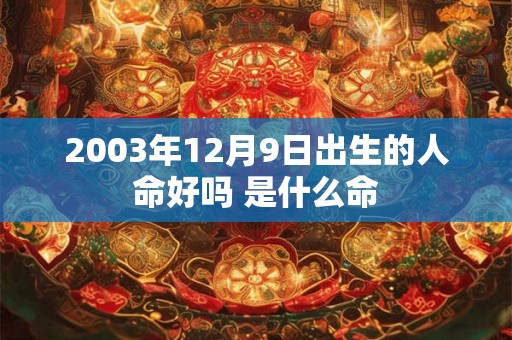 2003年12月9日出生的人命好吗 是什么命