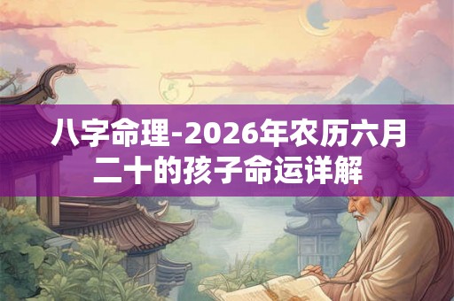 八字命理-2026年农历六月二十的孩子命运详解