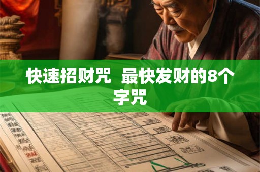 快速招财咒  最快发财的8个字咒