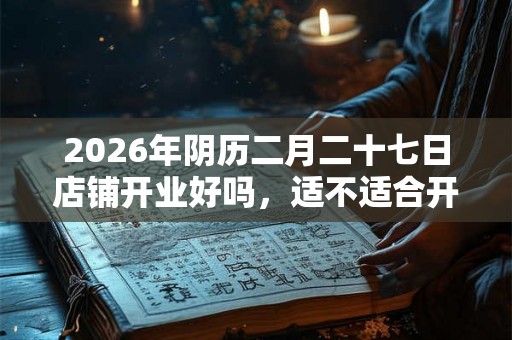 2026年阴历二月二十七日店铺开业好吗，适不适合开张？