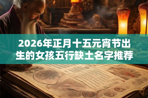 2026年正月十五元宵节出生的女孩五行缺土名字推荐