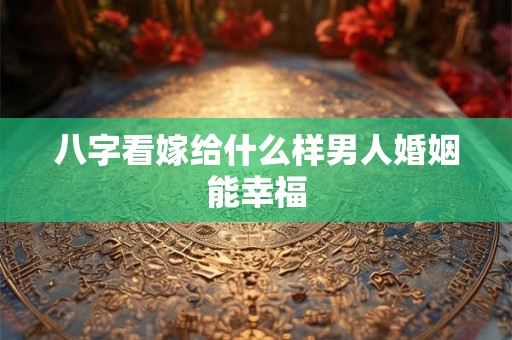 八字看嫁给什么样男人婚姻能幸福