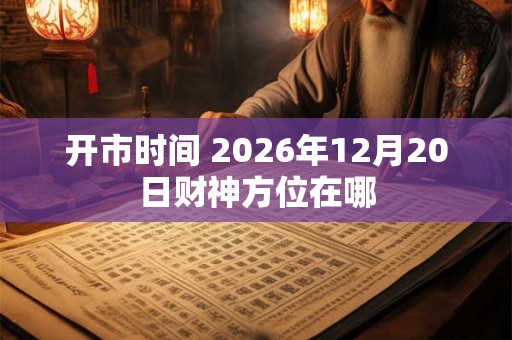 开市时间 2026年12月20日财神方位在哪