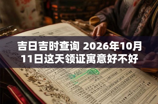 吉日吉时查询 2026年10月11日这天领证寓意好不好 吉日吉时查询 2026年10月11日这天领证寓意好不好
