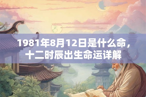 1981年8月12日是什么命，十二时辰出生命运详解