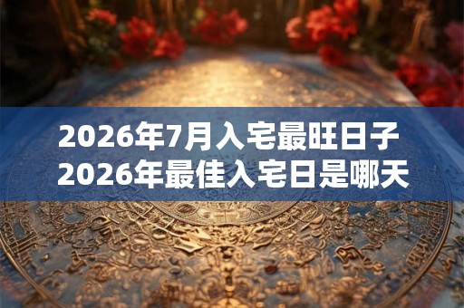 2026年7月入宅最旺日子 2026年最佳入宅日是哪天