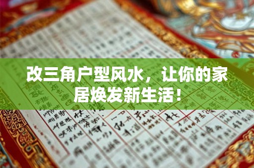 改三角户型风水，让你的家居焕发新生活！