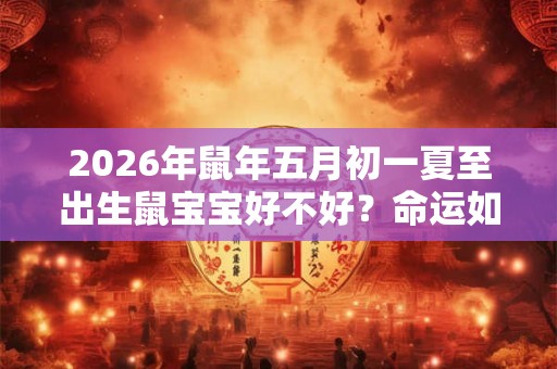 2026年鼠年五月初一夏至出生鼠宝宝好不好？命运如何？