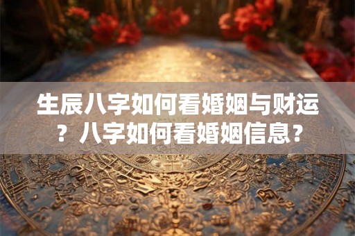 生辰八字如何看婚姻与财运？八字如何看婚姻信息？