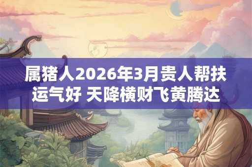 属猪人2026年3月贵人帮扶运气好 天降横财飞黄腾达 属猪人2026年3月贵人帮扶运气好 天降横财飞黄腾达