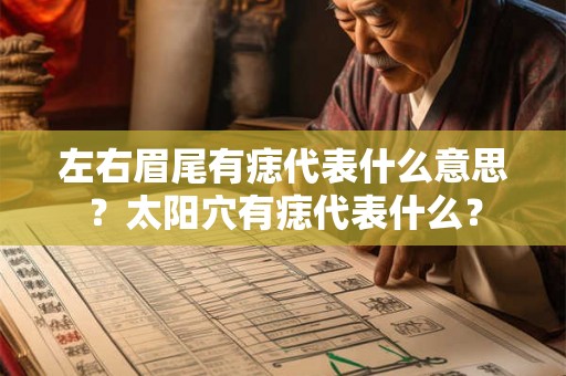 左右眉尾有痣代表什么意思？太阳穴有痣代表什么？