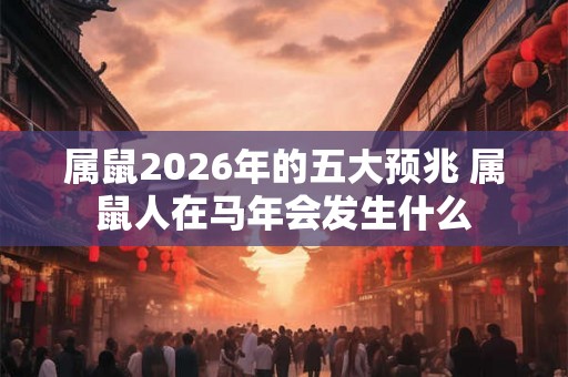 属鼠2026年的五大预兆 属鼠人在马年会发生什么