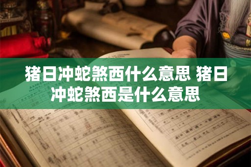 猪日冲蛇煞西什么意思 猪日冲蛇煞西是什么意思 猪日冲蛇煞西什么意思 猪日冲蛇煞西是什么意思