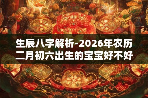 生辰八字解析-2026年农历二月初六出生的宝宝好不好