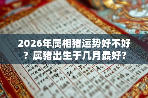 2026年属相猪运势好不好？属猪出生于几月最好？