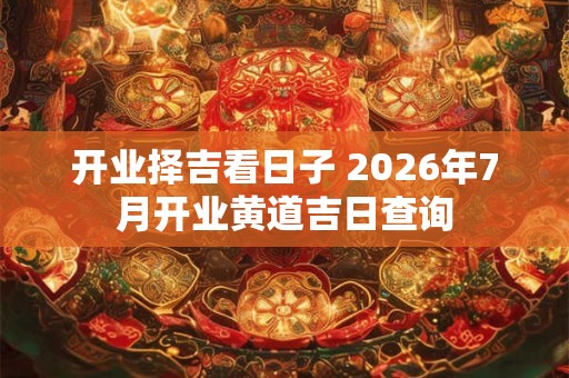 开业择吉看日子 2026年7月开业黄道吉日查询