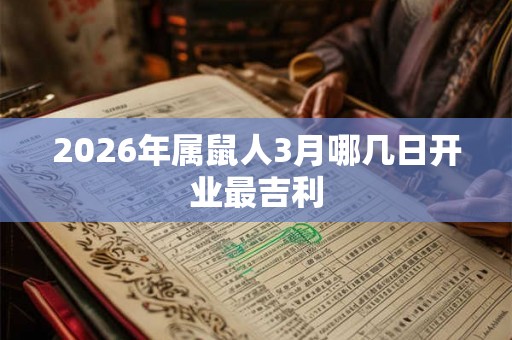 2026年属鼠人3月哪几日开业最吉利