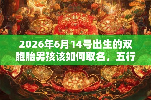 2026年6月14号出生的双胞胎男孩该如何取名，五行属什么