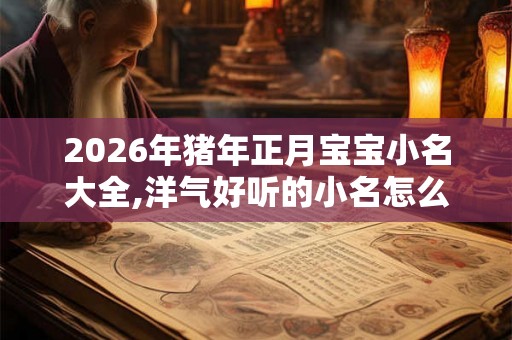 2026年猪年正月宝宝小名大全,洋气好听的小名怎么起？