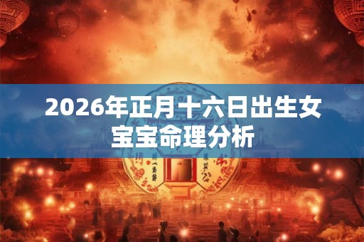 2026年正月十六日出生女宝宝命理分析 2026年正月十六日出生女宝宝命理分析