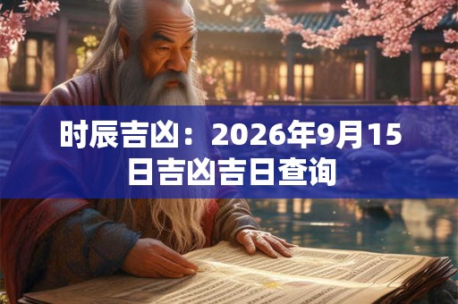 时辰吉凶：2026年9月15日吉凶吉日查询