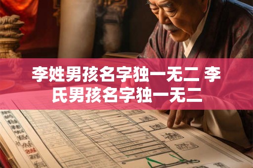 李姓男孩名字独一无二 李氏男孩名字独一无二 李姓男孩名字独一无二 李氏男孩名字独一无二