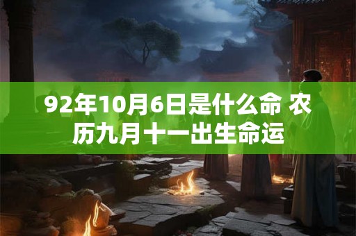 92年10月6日是什么命 农历九月十一出生命运