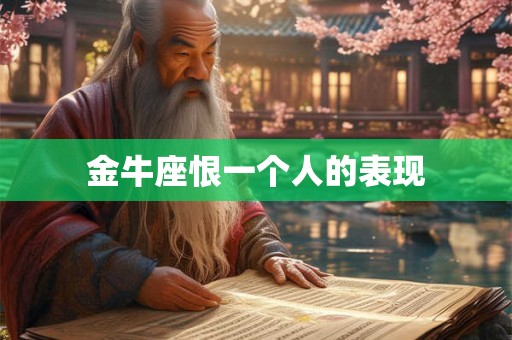 金牛座恨一个人的表现