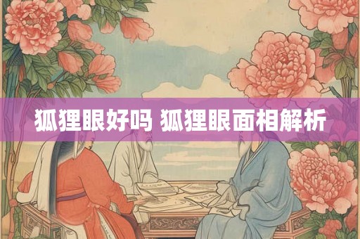 狐狸眼好吗 狐狸眼面相解析