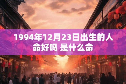 1994年12月23日出生的人命好吗 是什么命