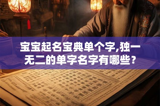 宝宝起名宝典单个字,独一无二的单字名字有哪些？