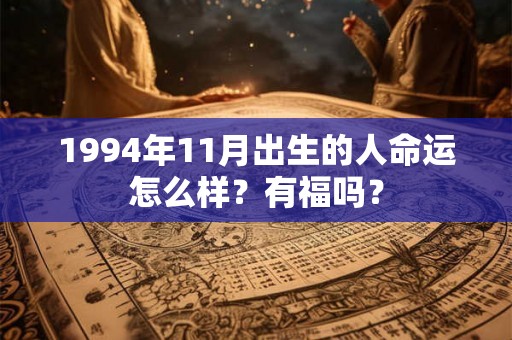 1994年11月出生的人命运怎么样？有福吗？