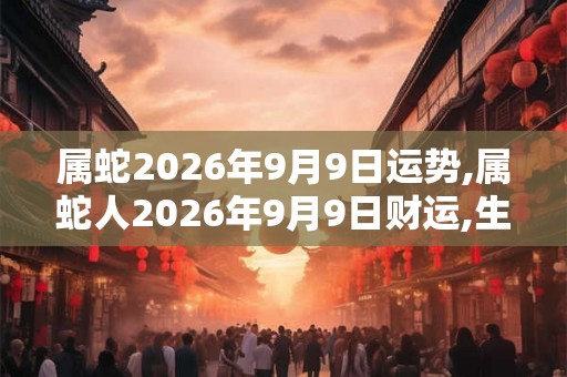 属蛇2026年9月9日运势,属蛇人2026年9月9日财运,生肖蛇2026年9月9日运势
