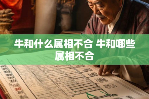 牛和什么属相不合 牛和哪些属相不合