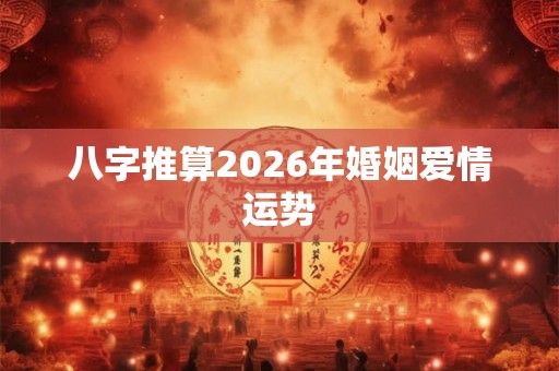 八字推算2026年婚姻爱情运势