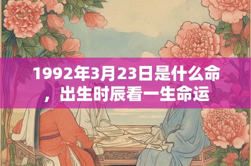 1992年3月23日是什么命，出生时辰看一生命运