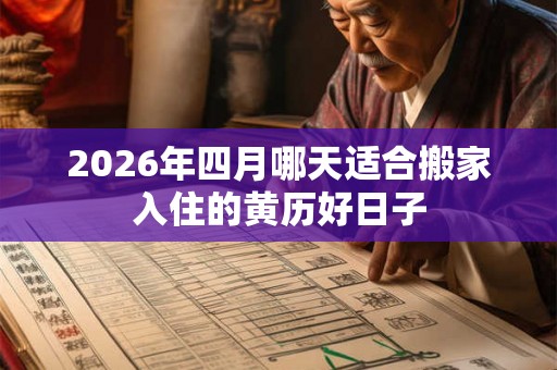 2026年四月哪天适合搬家入住的黄历好日子 2026年四月哪天适合搬家入住的黄历好日子