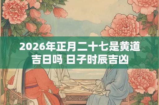2026年正月二十七是黄道吉日吗 日子时辰吉凶